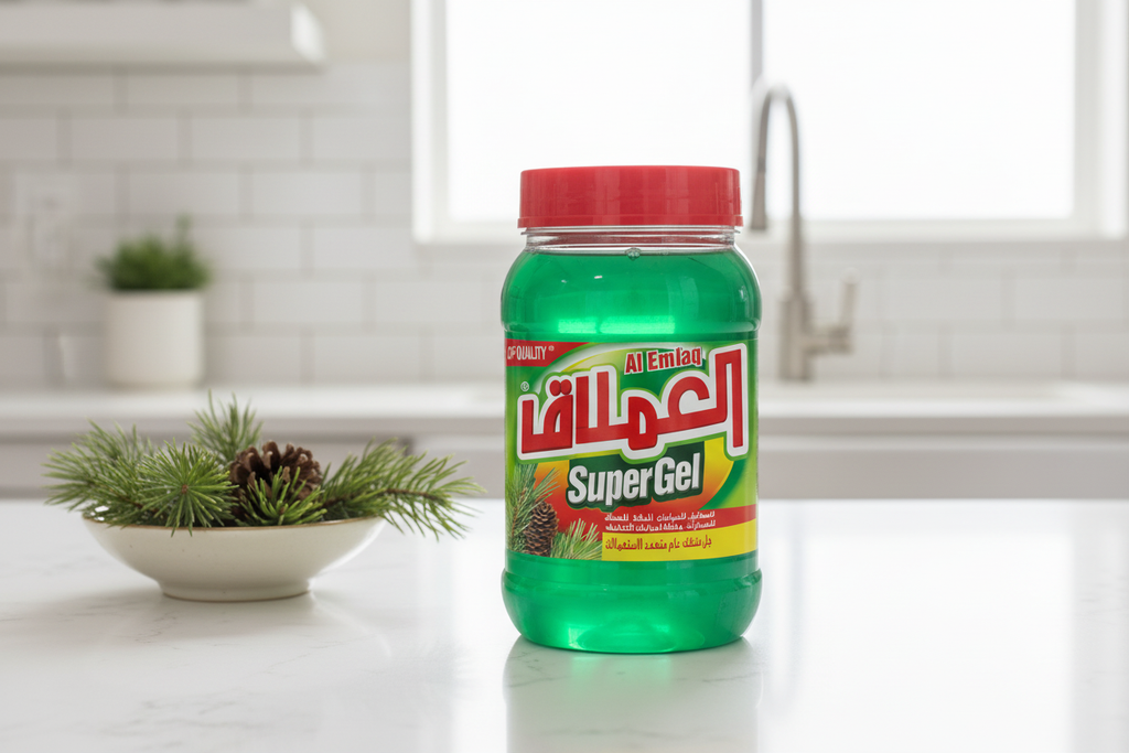 ALEMLAQ SUPER GEL PINE OIL in a fresh, clean setting
